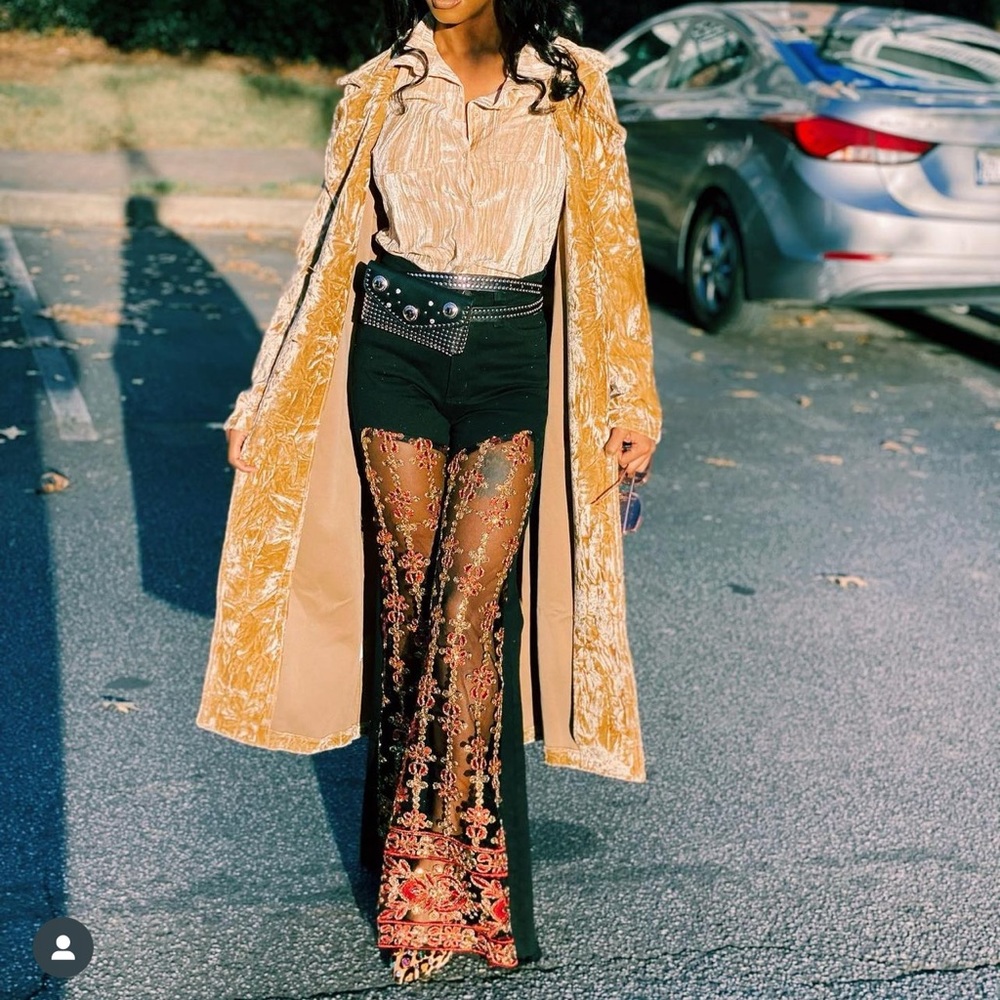 DOLLS KILL embroidered flares